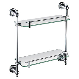 Heritage Holborn Double Glass Shelf - Chrome - AHODGSC Large Image