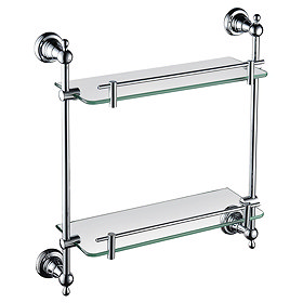 Heritage Holborn Double Glass Shelf - Chrome - AHODGSC Large Image