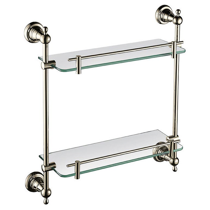 Heritage Holborn Double Glass Shelf - Vintage Gold - AHODGSG Large Image