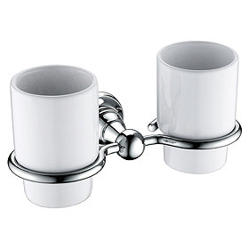 Heritage Holborn Double Tumbler & Holder - Chrome - AHODTHC Large Image