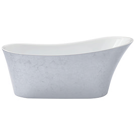 Heritage Holywell Freestanding Acrylic Bath (1710 x 745mm) - Stainless Steel Effect Large Image