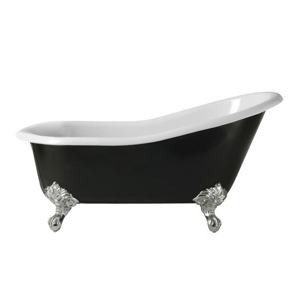 Heritage Kent 0TH Slipper Cast Iron Bath (1550x765mm) with Feet Large Image