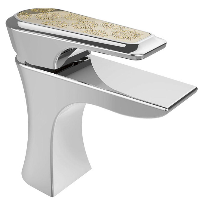 Heritage Lymington Lace Gold Mono Basin Mixer with Clicker Waste - TLYCG04 Large Image