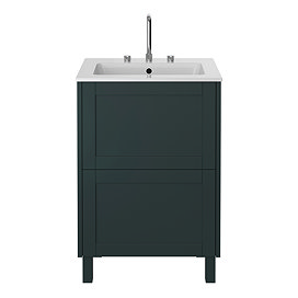Heritage Lynton Classic Green 600mm Freestanding Vanity Unit Large Image