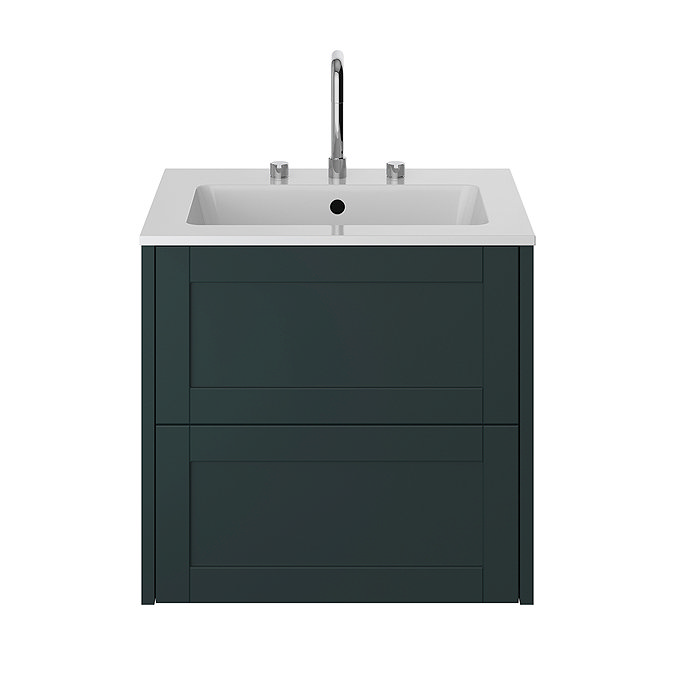 Heritage Lynton Classic Green 600mm Wall Hung Vanity Unit Large Image