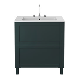 Heritage Lynton Classic Green 800mm Freestanding Vanity Unit Large Image