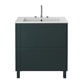 Heritage Lynton Classic Green 800mm Freestanding Vanity Unit Large Image