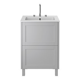 Heritage Lynton Dove Grey 600mm Freestanding Vanity Unit Large Image