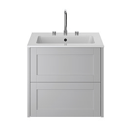 Heritage Lynton Dove Grey 600mm Wall Hung Vanity Unit Large Image