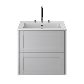 Heritage Lynton Dove Grey 600mm Wall Hung Vanity Unit Large Image