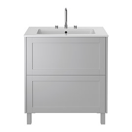 Heritage Lynton Dove Grey 800mm Freestanding Vanity Unit Large Image