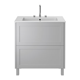 Heritage Lynton Dove Grey 800mm Freestanding Vanity Unit Large Image