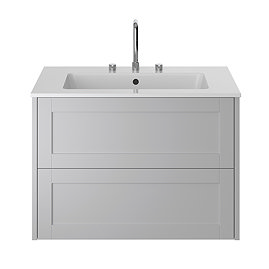 Heritage Lynton Dove Grey 800mm Wall Hung Vanity Unit Large Image