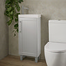 Heritage Lynton Dove Grey Freestanding Cloakroom Vanity Unit  Feature Large Image