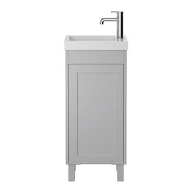 Heritage Lynton Dove Grey Freestanding Cloakroom Vanity Unit Large Image