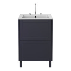 Heritage Lynton Midnight Blue 600mm Freestanding Vanity Unit Large Image