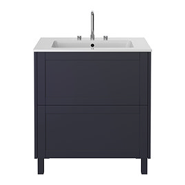 Heritage Lynton Midnight Blue 800mm Freestanding Vanity Unit Large Image