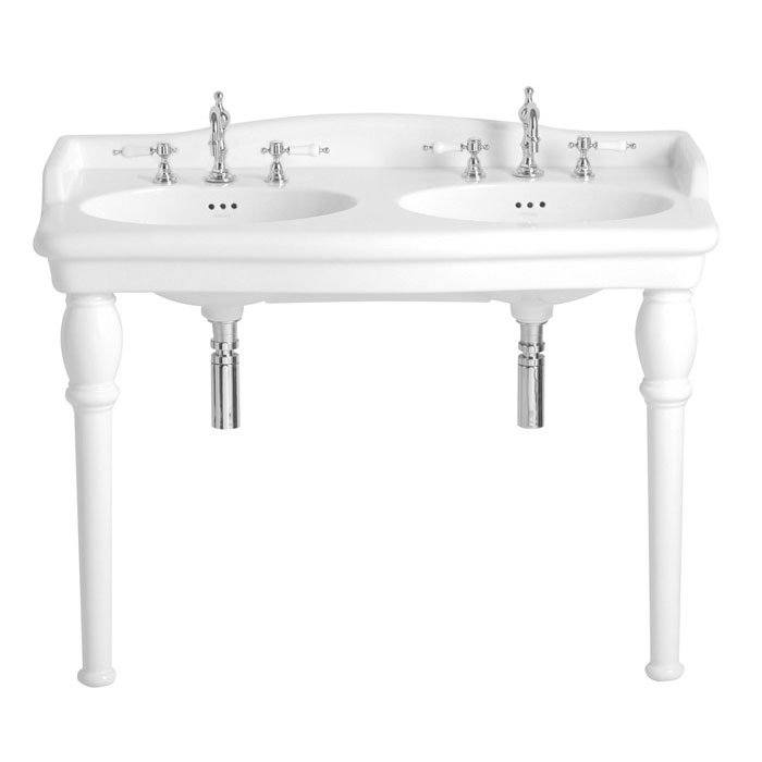 Heritage - New Victoria 3TH Double Console Basin & Console Legs Large Image