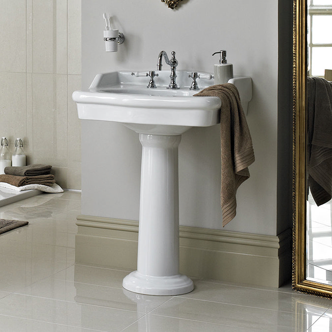 Heritage - New Victoria 3TH Standard Basin & Pedestal Standard Large Image