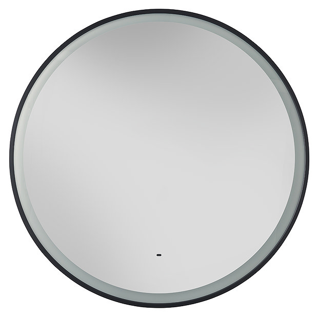 Heritage Newick Black 590mm Illuminated Circular Mirror with Demister Pad - MNEBL590  Profile Large Image
