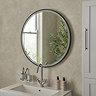 Heritage Newick Black 800mm Illuminated Circular Mirror with Demister Pad - MNEBL800  Feature Large 