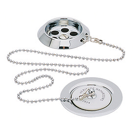 Heritage - Ornate Bath Waste with Porcelain Plug - Chrome - THC11P Large Image