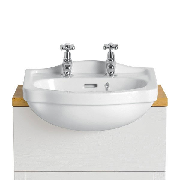 Heritage - Rhyland 2TH Cloakroom Semi-Recessed Basin Large Image