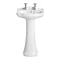 Heritage - Rhyland Cloakroom Basin & Pedestal - 1 or 2 Tap Hole Options Large Image