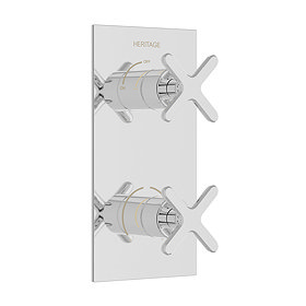 Heritage Salcombe 2 Outlet Twin Concealed Thermostatic Shower Valve - Chrome