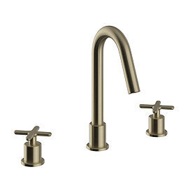Heritage Salcombe 3 Taphole Basin Mixer - Brushed Brass