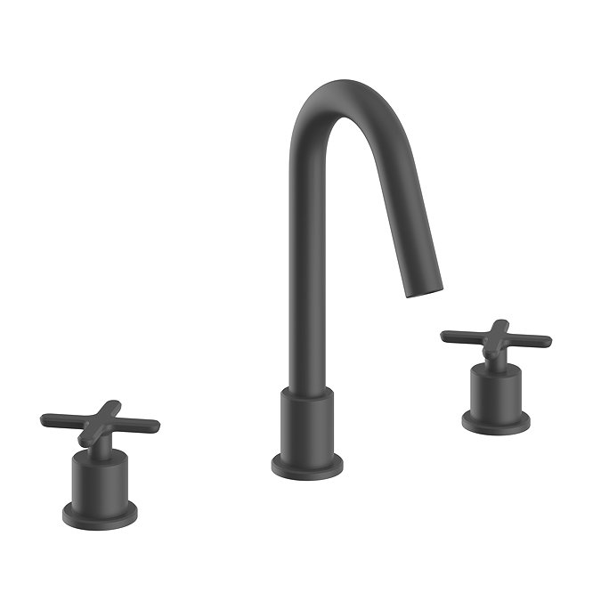 Heritage Salcombe 3 Taphole Basin Mixer - Matt Black