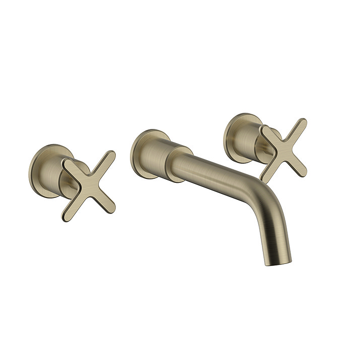 Heritage Salcombe 3 Taphole Wall Mounted Basin Mixer - Brushed Brass