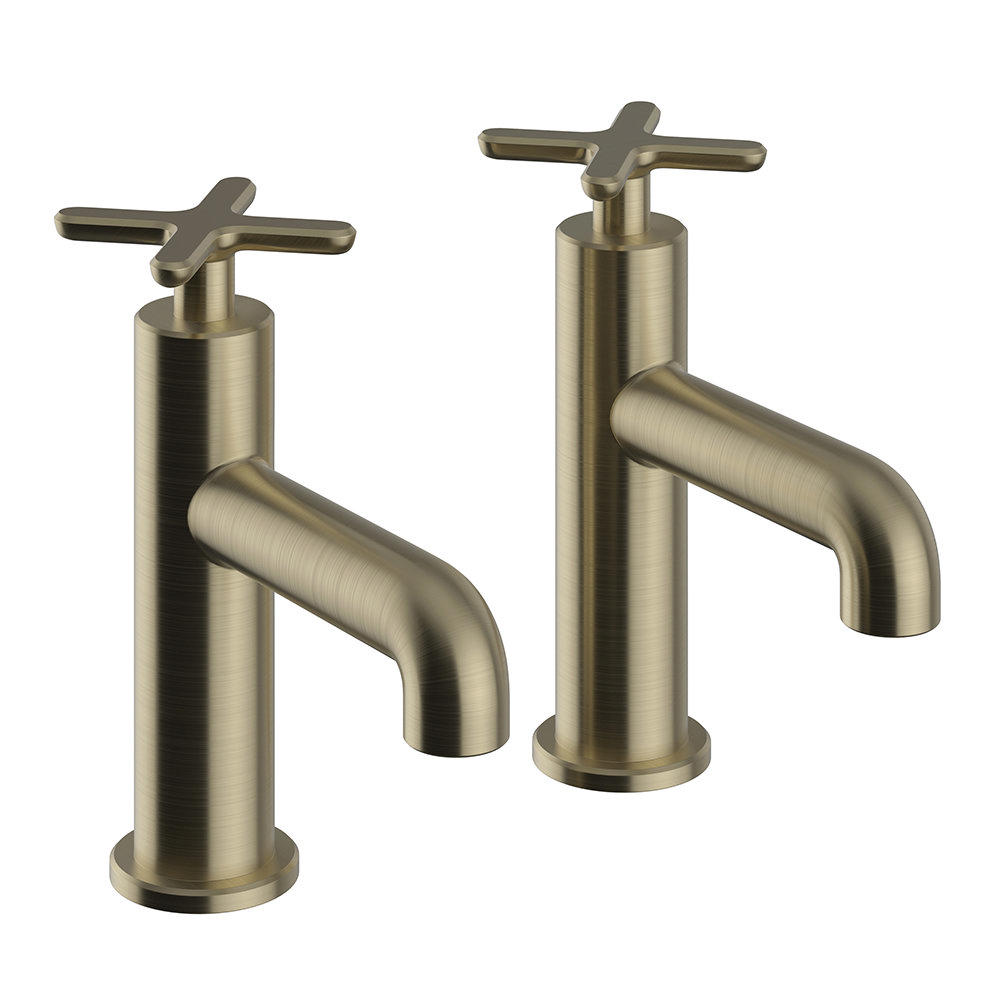 Heritage Basin Pillar Taps Brushed Brass TSACBB00