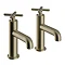 Heritage Salcombe Basin Pillar Taps - Brushed Brass
