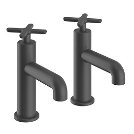 Heritage Salcombe Basin Pillar Taps - Matt Black