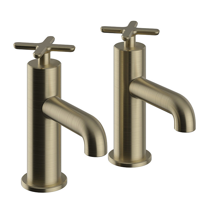 Heritage Salcombe Bath Pillar Taps - Brushed Brass