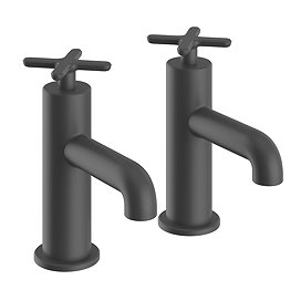 Heritage Salcombe Bath Pillar Taps - Matt Black