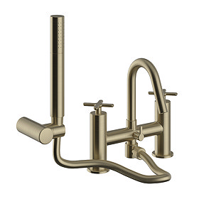 Heritage Salcombe Bath Shower Mixer - Brushed Brass