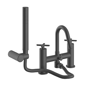 Heritage Salcombe Bath Shower Mixer - Matt Black