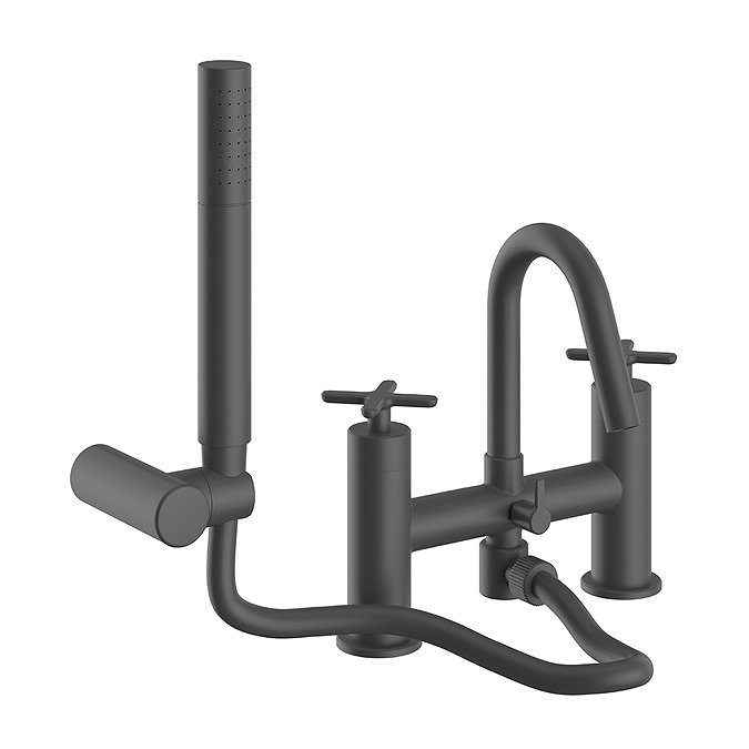 Heritage Salcombe Bath Shower Mixer - Matt Black