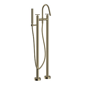 Heritage Salcombe Floor Standing Bath Shower Mixer - Brushed Brass