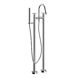 Heritage Salcombe Floor Standing Bath Shower Mixer - Chrome