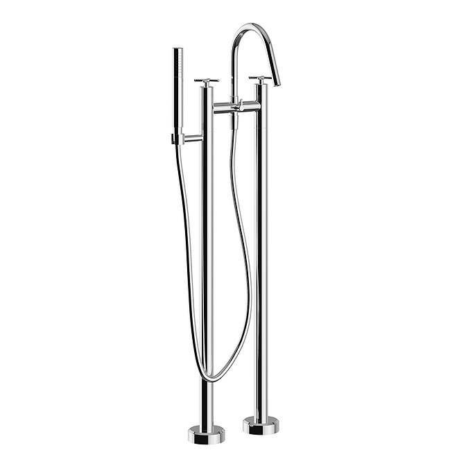 Heritage Salcombe Floor Standing Bath Shower Mixer - Chrome