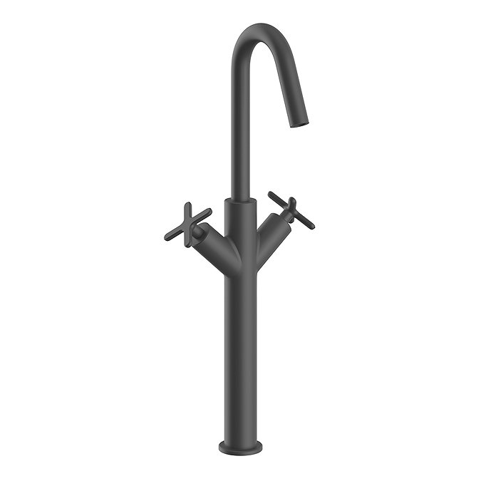 Heritage Salcombe Tall Basin Mixer - Matt Black