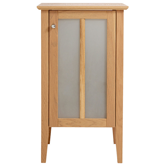 Heritage - Hidcote Small Freestanding Storage Unit with Chrome Handle - Oak Large Image