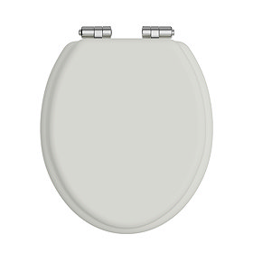 Heritage Soft Close Toilet Seat with Vintage Chrome Hinges - Chantilly