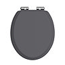 Heritage Soft Close Toilet Seat with Vintage Chrome Hinges - Graphite