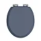 Heritage Soft Close Toilet Seat with Vintage Chrome Hinges - Maritime Blue