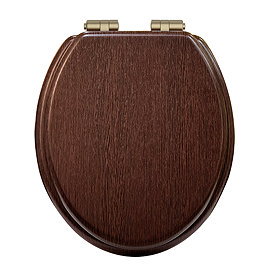 Heritage Soft Close Toilet Seat with Brushed Brass Hinges