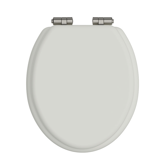 Heritage Soft Close Toilet Seat with Brushed Nickel Hinges - Chantilly